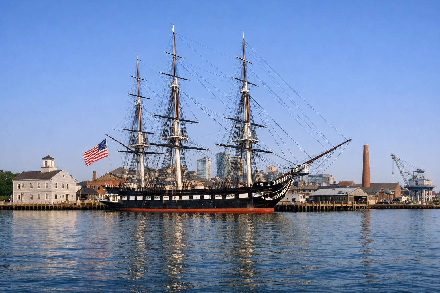 USS Constitution in the Charlestown Navy Yard — iconic ship in Boston Harbor.